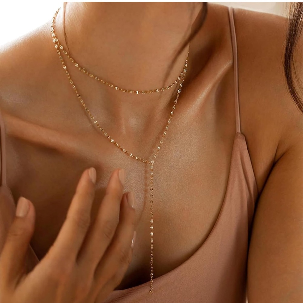 New!  Layered Long Lariat Necklace